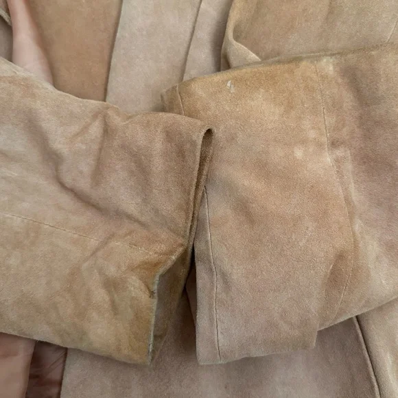 Eileen fisher 100% goat suede open cut jacket Womens size small - Picture 9 of 9